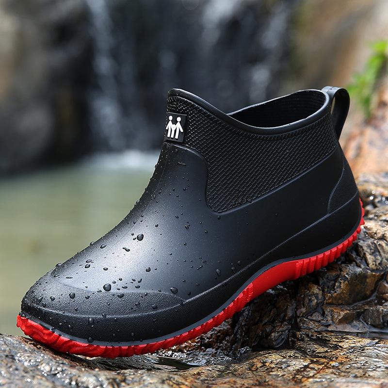 Men's Low-Cut Non-Slip Rain Boots - Water Shoes for Outdoor Wading