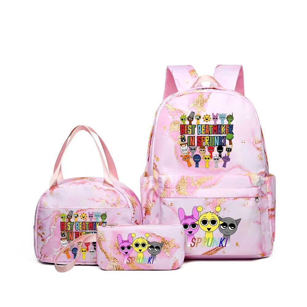 Rhythm zygote student schoolbag children's backpack backpack three-piece set