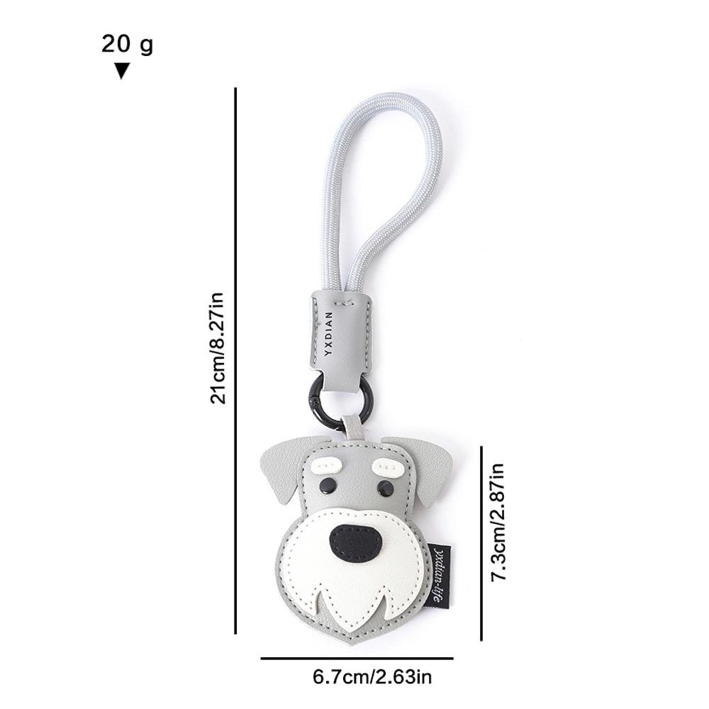 Lovely Puppy Key Chains Durable Strap High Quality PU Cartoon Dog Pendants Woman's Handbag Ornaments