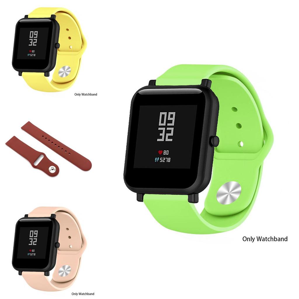 Classic And Durable 20mm Soft Silicone Sport Watch Band Strap For Amazfit Bip Youth