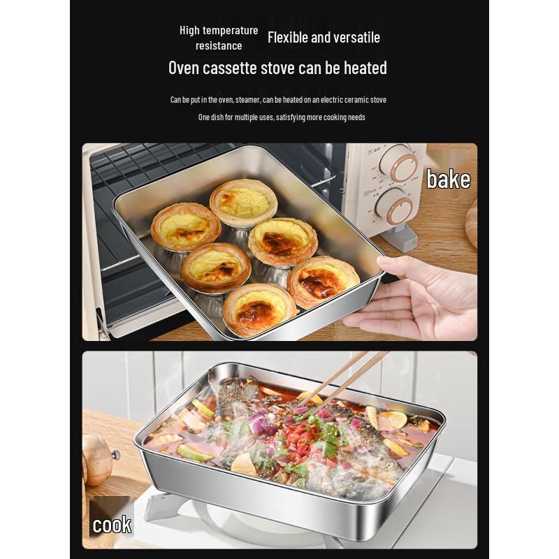 

SJ 316 Stainless Steel Food Storage Container Thickened Large 6-pack (25x20x6cm)