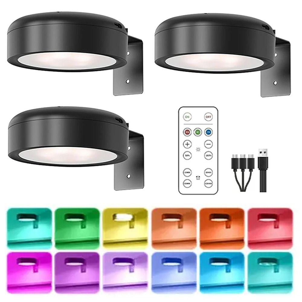 1/2/3Pcs No-Drill Magnetic LED Light Rechargeable Art Display Light Office Decor
