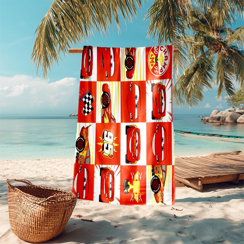 Lightning McQueen Beach Towel Outdoor Camping Beach Towel for Vacation Swim Outdoor Pool Absorbent Bath Towel