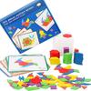 Wooden 155 Kids Piece Creative Puzzle Set With Shape And Color Cognition