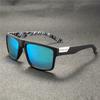 1 Pair Stylish Square Sunglasses Black TAC Lenses Polycarbonate Frame Gray Accents for Men Women