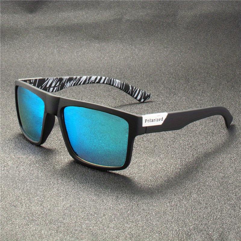 1 Pair Stylish Square Sunglasses Black TAC Lenses Polycarbonate Frame Gray Accents for Men Women