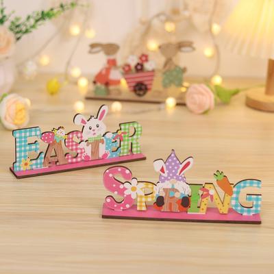 Wooden Decorative Ornaments, Colorful Letter Decorations, Desktop Ornaments