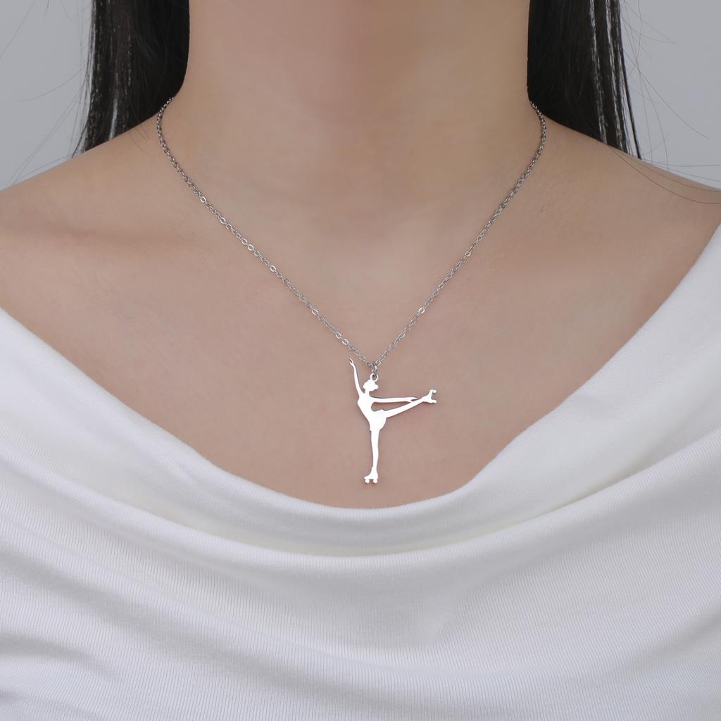 Collar de Patinaje sobre Hielo con Figura Unift para Mujer Hija Acero Inoxidable Patinaje sobre Ruedas Deporte Patinaje Artístico Joyería para Niña Moderno
