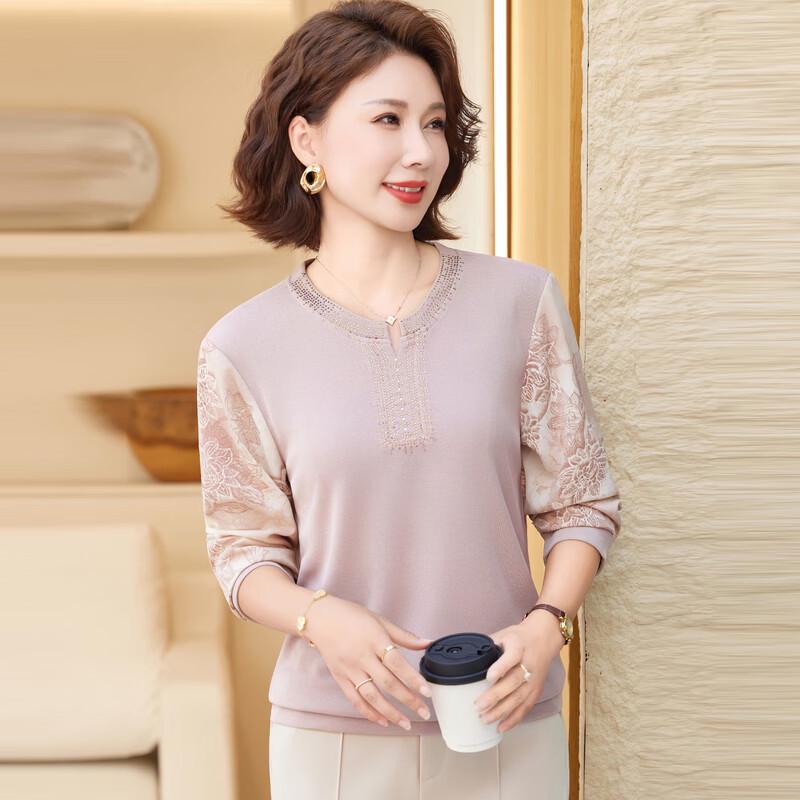Hodo Damen Blumen-Langarm-Basisshirt für mittleres Alter