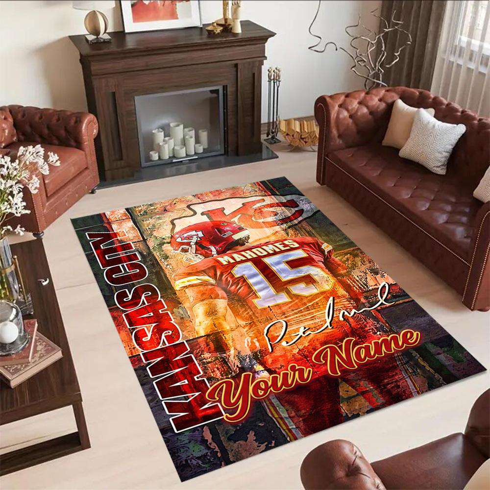 Kansas City Football Personalized Name Carpet Perfect For Hallway Outdoor Decorate Room Dormitory Antislip Rug Decorate Offices Spiritual Gift