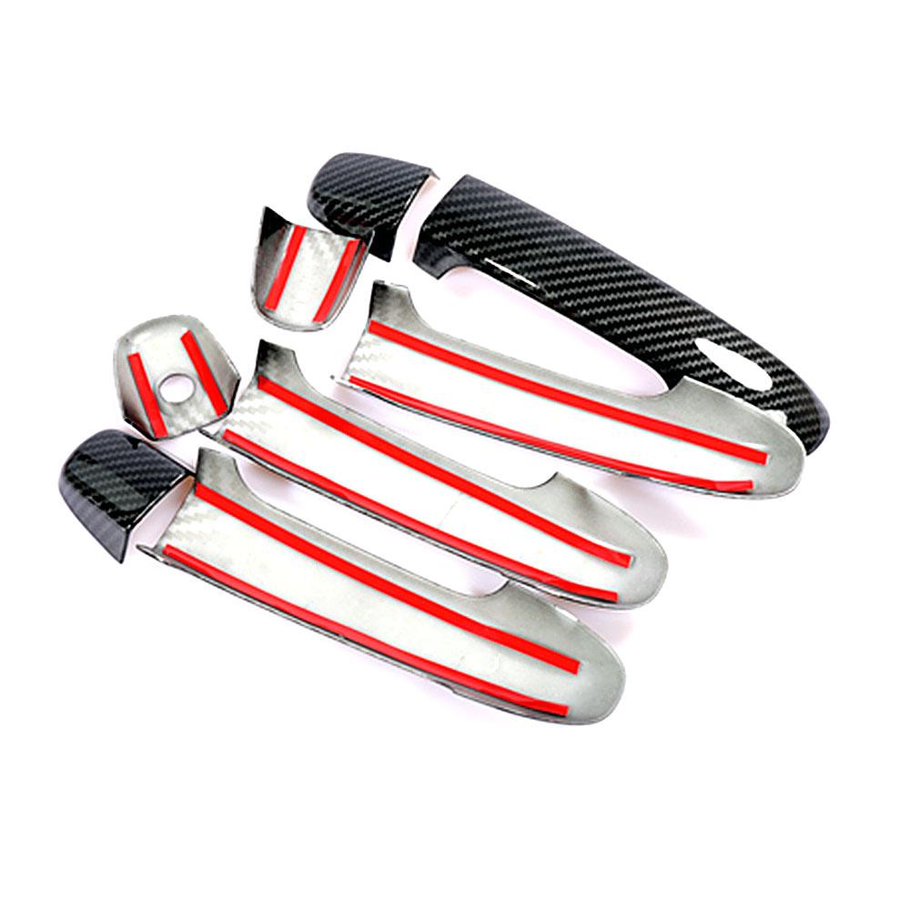 For Toyota Camry 2012-2017 Carbon Fiber Printed Exterior Door Handle Cover Moulding Bowl Cup Cavity Trim Frame Bezel