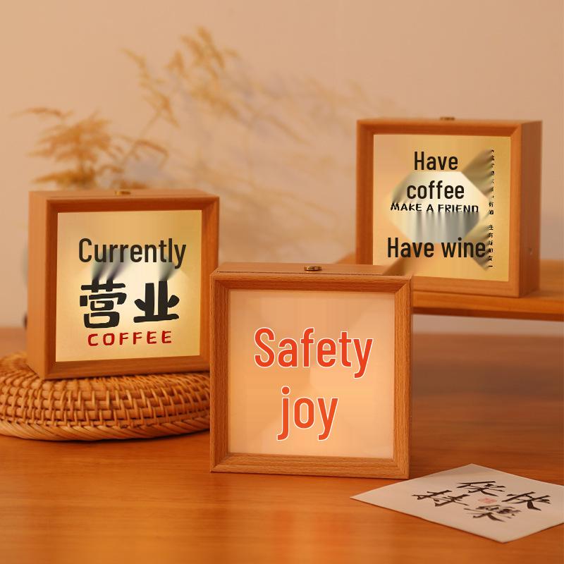 Creative LED Calligraphy Picture Frame: Tabletop Night Light & Bedside Lamp, DIY Birthday Gift
