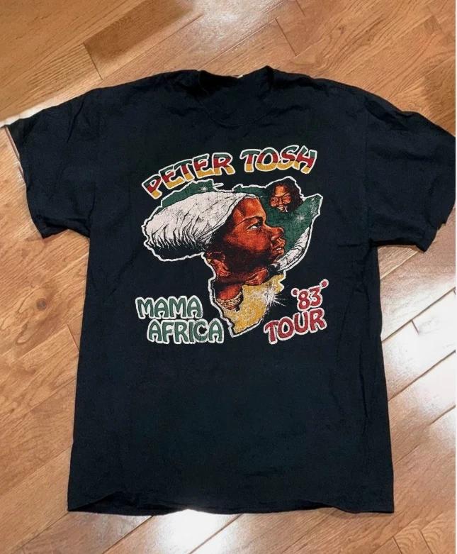 Peter Tosh Mama Africa Tour Concert Unisex Tee Cotton Shirt All Size 4XL