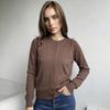 Russian Cross-border Solid Color Round Neck Single-breasted Knitted Cardigan Women's Classic Versatile Knitted Jacket Top Women's