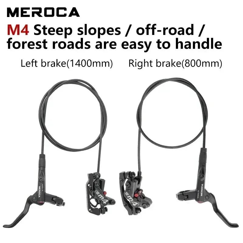 Freni Meroca 4 Pistoni Freni Idraulici Freni per Bicicletta Mtb Pinza Rotor 160mm Set Bicicletta da Montagna 800/1400mm per E4 ZEE M420