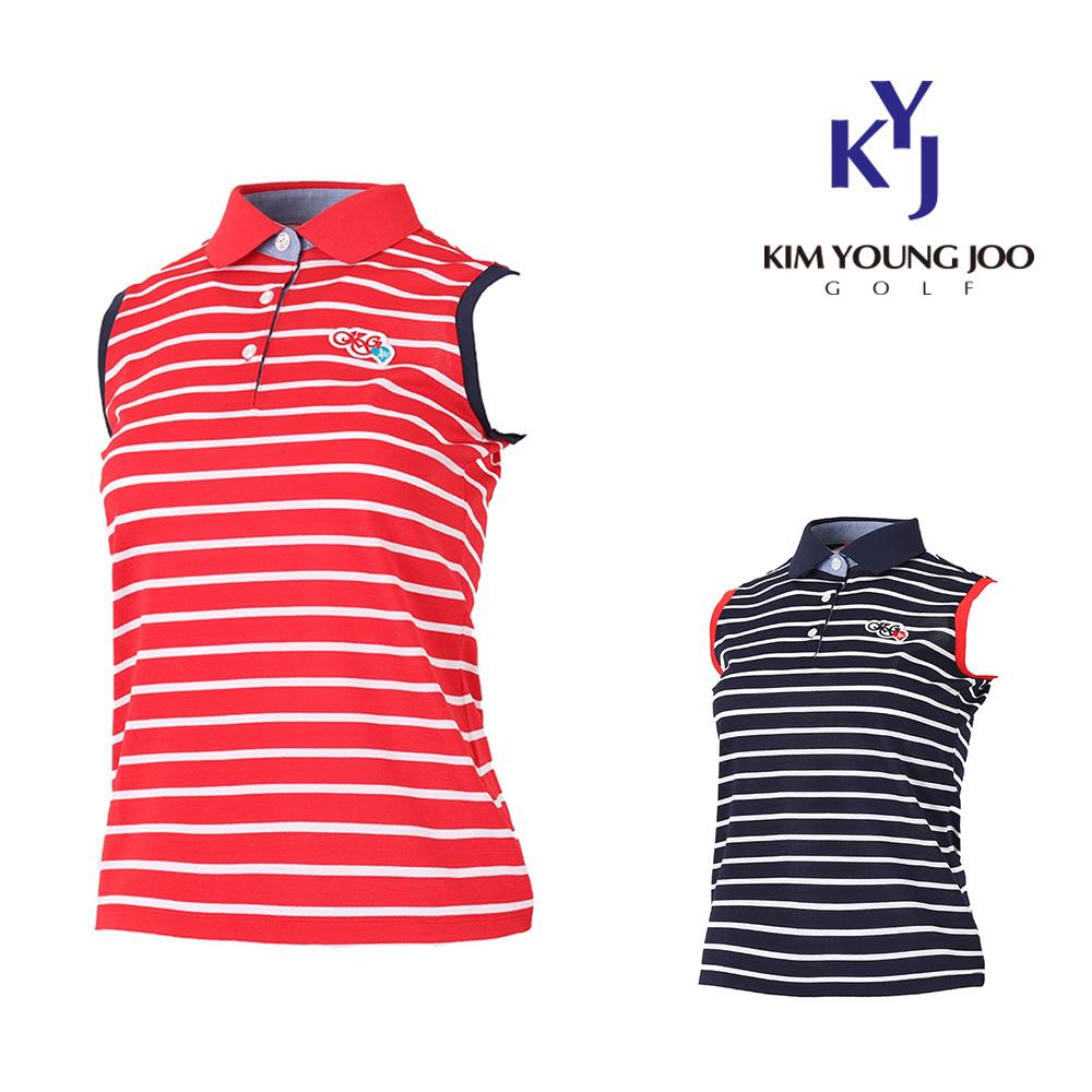 Женская летняя гольф-футболка Kim Young Joo Golf с воротником без рукавов Gimlts43 100/Red