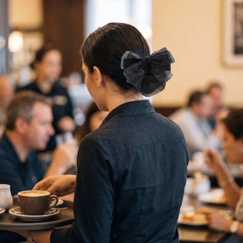 Elegant Bowknot Net Bun Snood Convenient Hair Clips Fashion Snood Hairgrips  Office