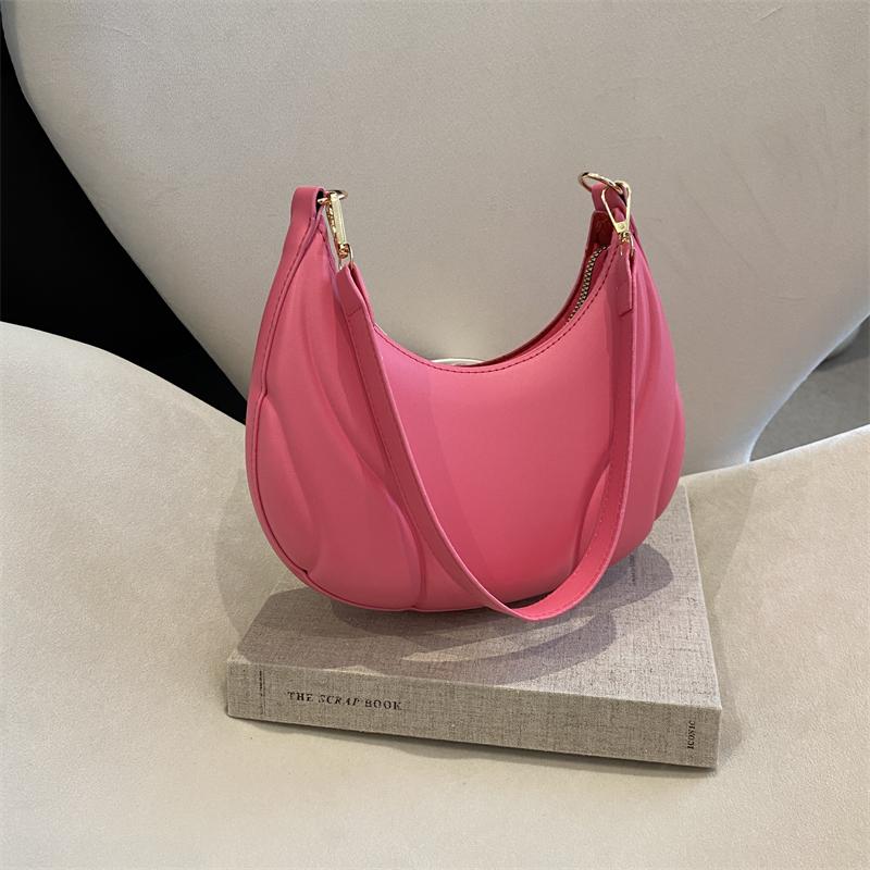 Sac pour FEMME en Polyuréthane Couleur Pure à Épaule Unique Sac à Chaîne Tendance Sac Bandoulière Sac Sous-Bras