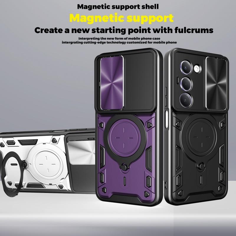 For Xiaomi Redmi 15 4G 171mm Case Slide Lens Protect Armor Shockproof Phone Case Coque For Redmi 15 4G 171mm Ring Holder Cover