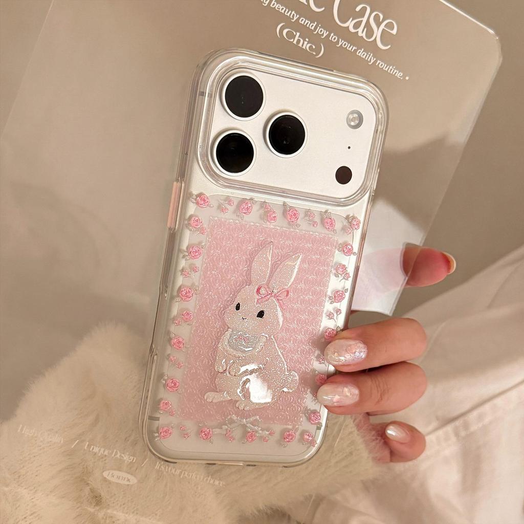 Cute Cartoon Rabbit Phone Case for iPhone 16, iPhone 17, and iPhone 17 Pro Max