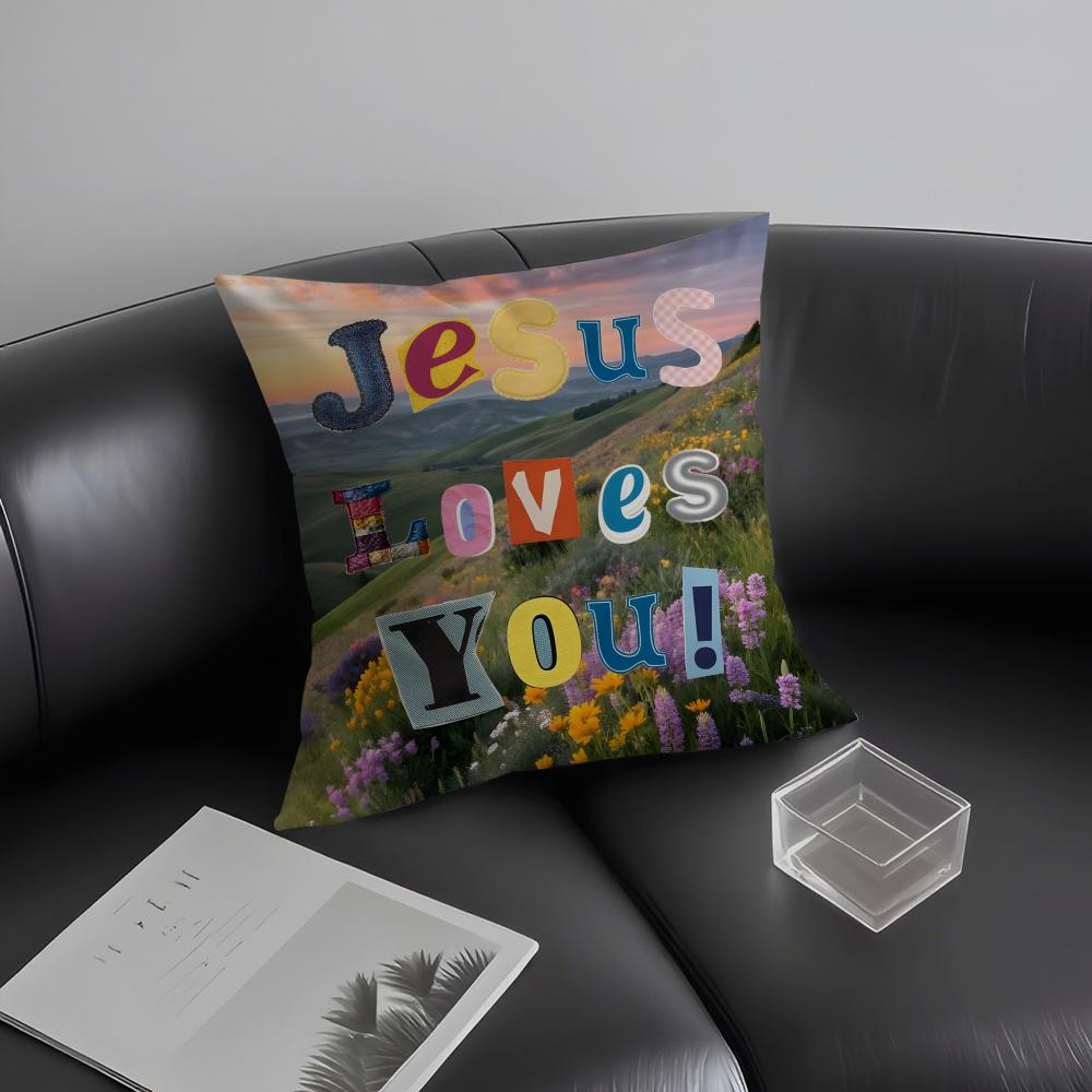 Positive Words Ins Cushion Cover Pillowcase Ultra Soft Skin Friendly Fabric Cloud Like Comfort & Concealed Zipper