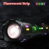 High Power Spotlight Long Range LED Flashlight  Aluminum Alloy Fluorescent Absorbing Film Luminous Colorful Zoom Flashlight Camping Emergency