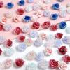 Hand-Crafted Luminous Rose Soft Flower Nail Art Decorations 3D Ink Wash Gradient Style Wearable Nails Handmade Cream Glue Material