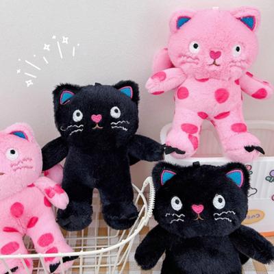Kawaii Cat Plush Keychain Cute Backpack Pendant Fluffy Soft Stuffed Animals Keyring Car Key Buckle Accessories For Girl Women