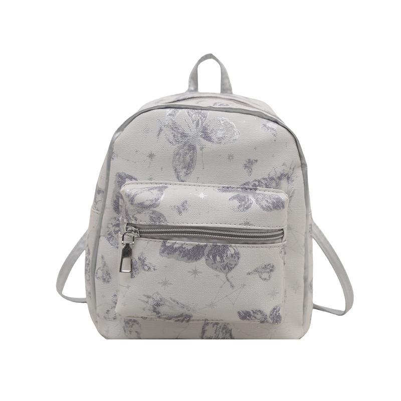 Schoolbag new 1011 high-value printed butterfly dance fashion backpack bag fashionable versatile super good-looking summer foreign-style women's bag