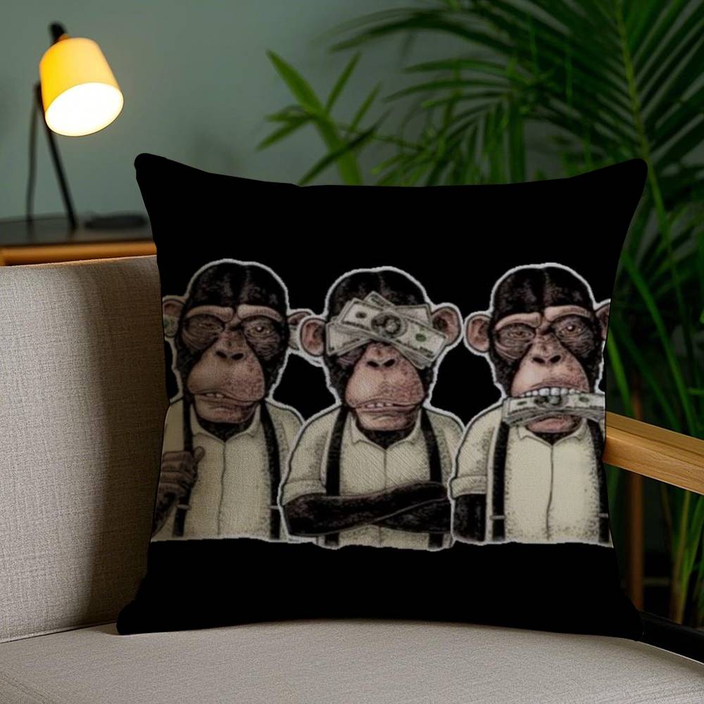 O-Omerta Maes Pillow Case Office Sofa Dorm Chair Back Short Plush Double-sided Printing Home Cushion Cover