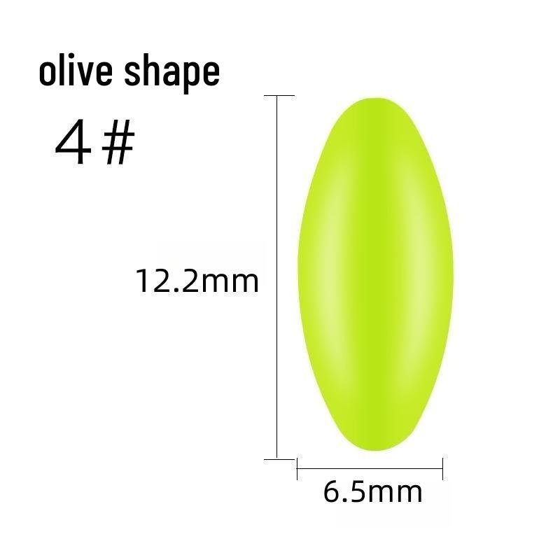 Silicone Olive-Shaped Fluorescent Fishing Float Tail Magnifier Bean