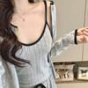 Autumn and Winter with Chest Pad, Suspender, Long-sleeved Three-piece Set, Cashmere Pajamas for Women's Casual and Outer Wear Cashmere Set, In Stock.