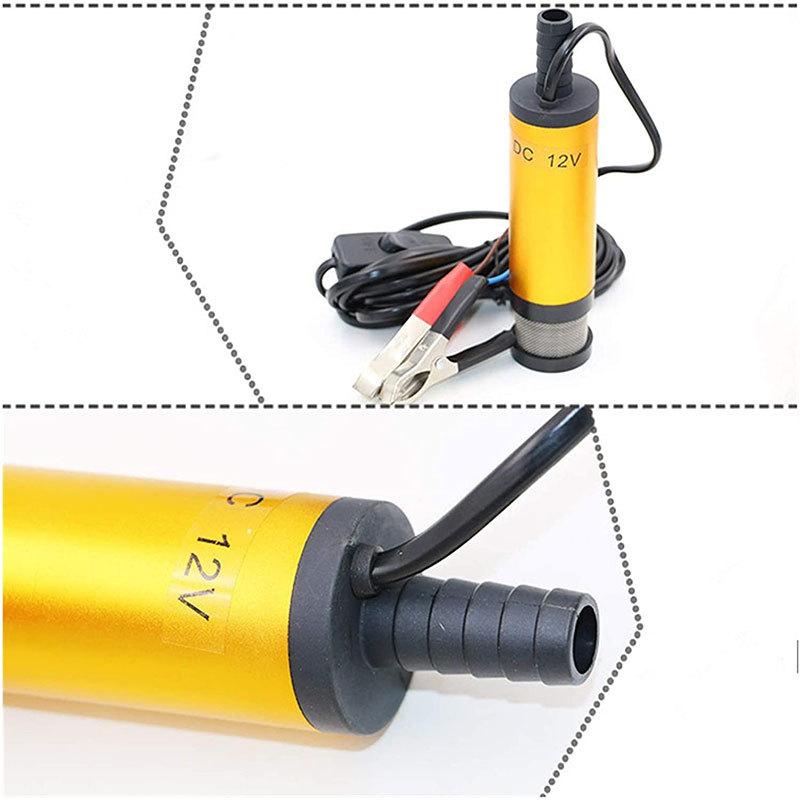 Portable Mini 12V 24V DC Electric Submersible Pump For Pumping Diesel Oil Water Aluminum Alloy Shell 12L/min Fuel Transfer Pump