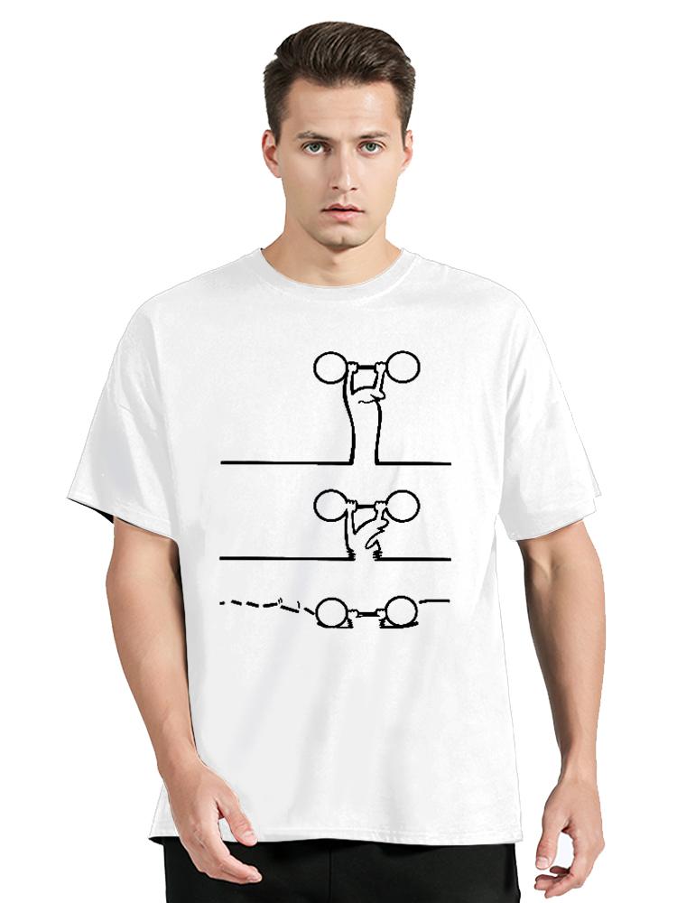 

La Linea Weightlifting Graphic Fitness T-shirt Cotton Tops Tees Funny Men s Clothing Oversized Unisex Tshirt Streetwear XXXL білий