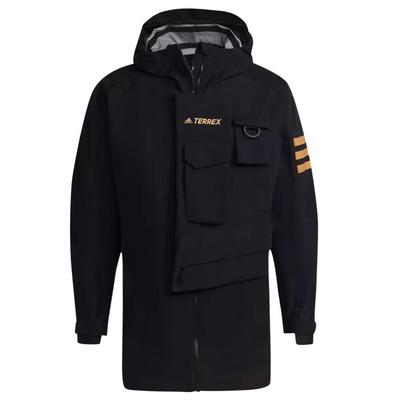 Xploric Rain Rdy Dreilagige Wasserdichte Atmungsaktive Kapuzen-Reißverschlussjacke Herrenjacken Schwarz GM4767