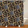 Geometric Grecian Key Meander Mandala Pattern Shower Curtain And Rug Set Abstract Geometric Bathroom Mats Rugs Toilet Decor Mat