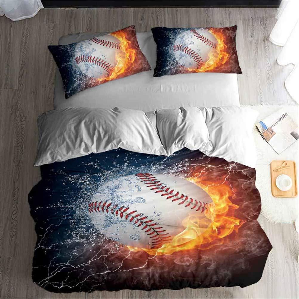 Baseball Three-Piece Quilt Cover Digital Printing Bedding Set Bed Cover