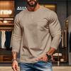 Men's Autumn and Winter Crew Neck Long Sleeve T-Shirt Slim Fit Breathable Pullover Casual Long Sleeve Bottom Shirt Top