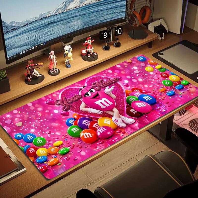 M&M's Custom Name Large Size Mouse Pad Large Gaming Table Cushion Non-slip Laptop Tablet Big Mousepad XXL Mat Mini PC Playmat With Lock edge