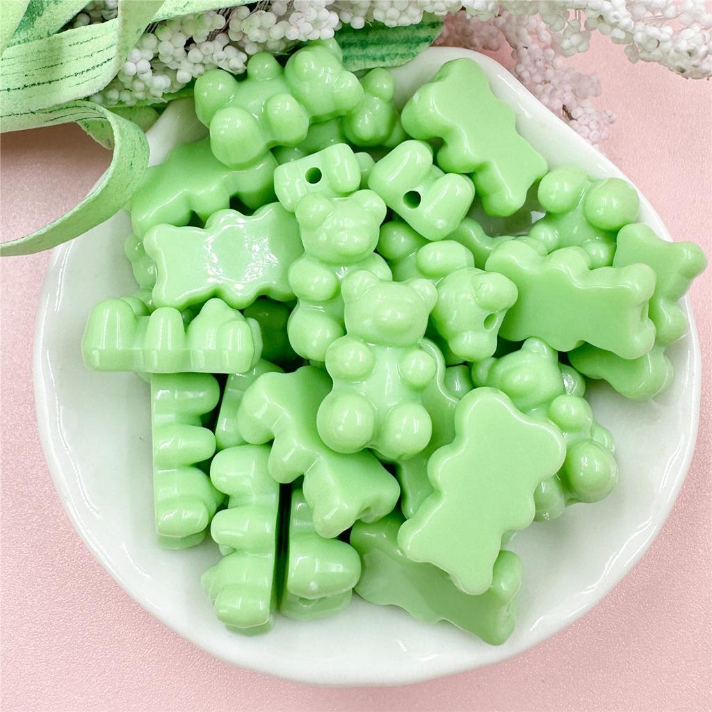 Kreative Mode Bär Herstellung Ohrring 11*18mm 25Pcs Lose Perlen Einfarbig Handy Kette Materialien Armband Schmuck zubehör DIY