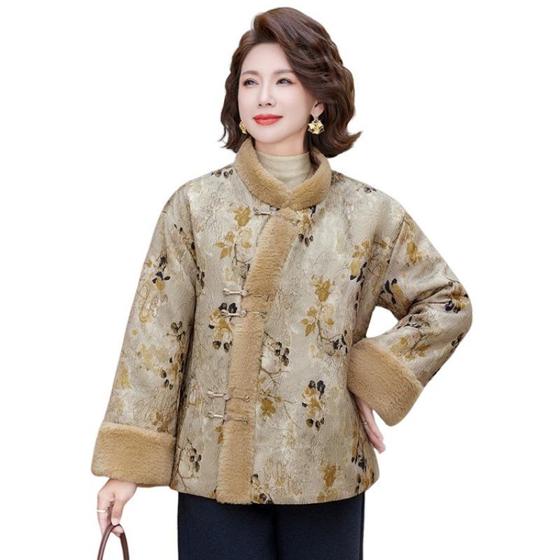 Winter Type Velvet Padded Jacket To Keep Warm and Thickened Mother's Padded Coat for Women