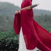 Elegant Chinese Traditional Hanfu Set, Flowing Wide Sleeve Robe with Trailing Straight Hem, Cold Style Fairy Photography Outfit