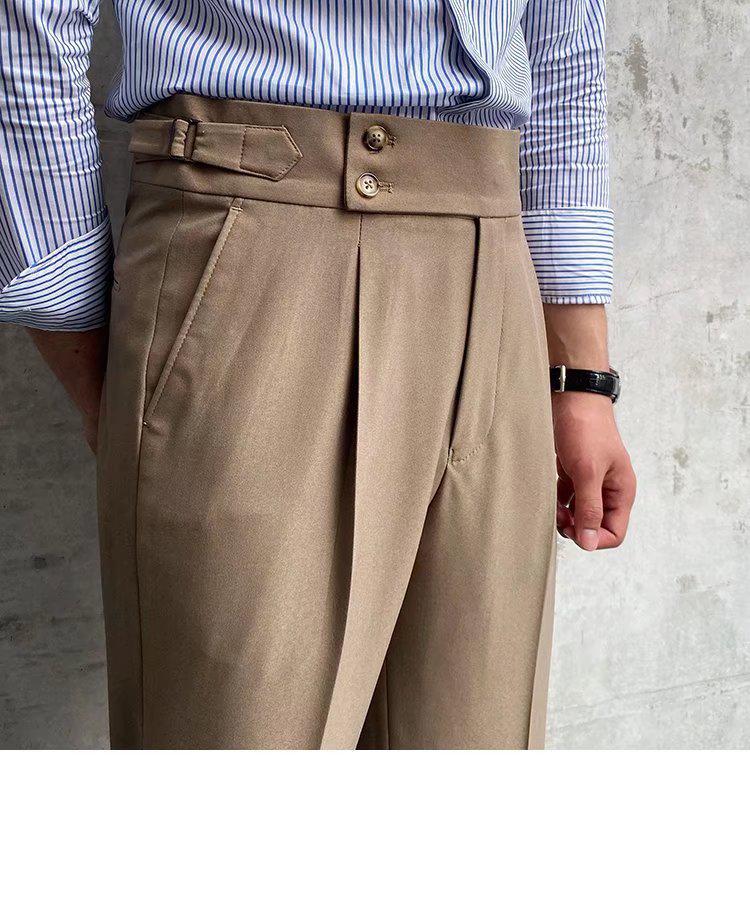 Men's Summer Slim Fit High Waist Casual Trousers