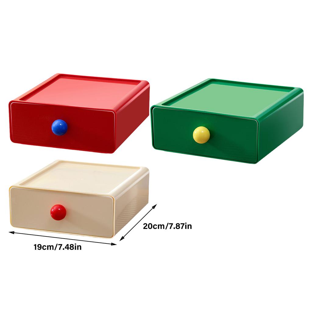 Elegant Plastic Drawer Box Stackable Dustproof Desktop Organizer Large Capacity Stationery Storage Rack for Students