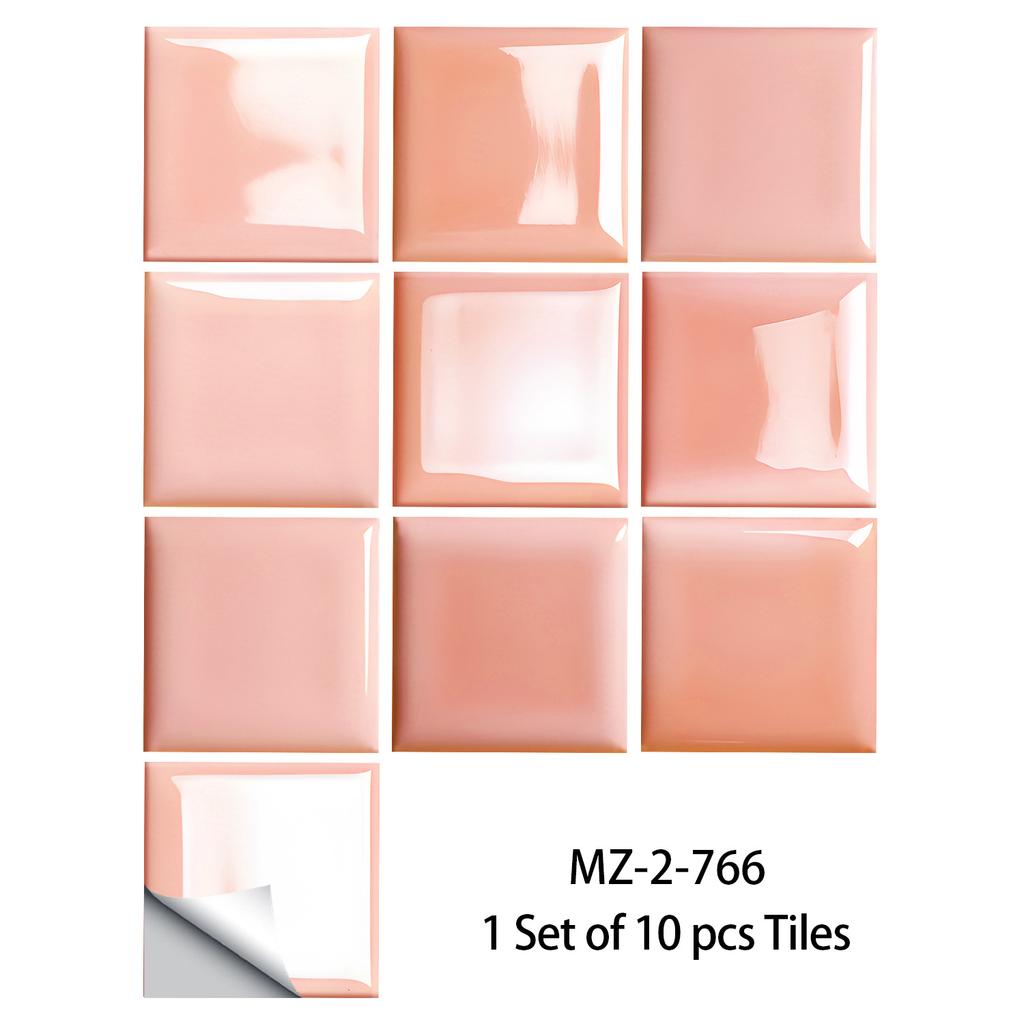10Pcs Luxury Pink Warm Wall Stickers Imitation Brick Bedroom Decoration Waterproof Self Adhesive Tile Wallpaper Kitchen Cupboard Decor