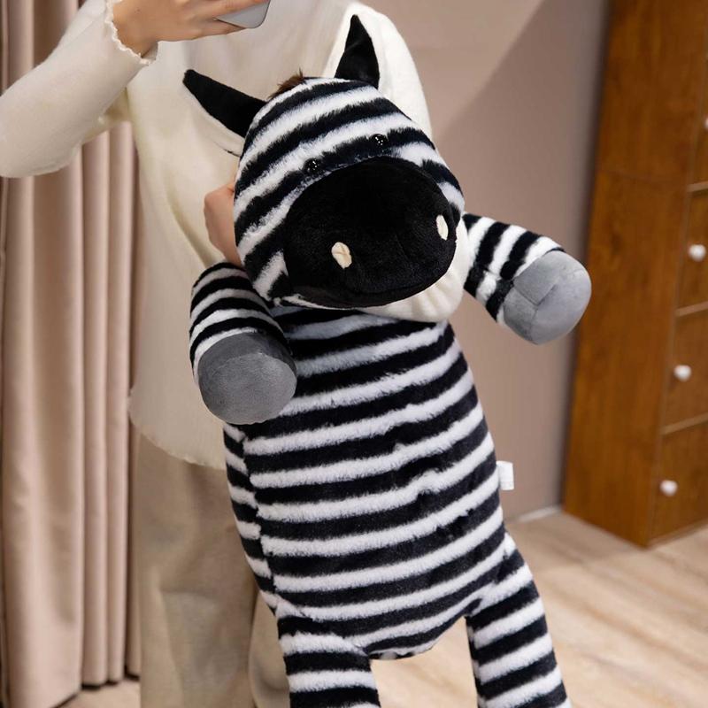 40cm Streifen Zebra Plüschkissen Weiches Flauschiges Waldtier Plüschtier Schlafbegleiter Geburtstagsgeschenk