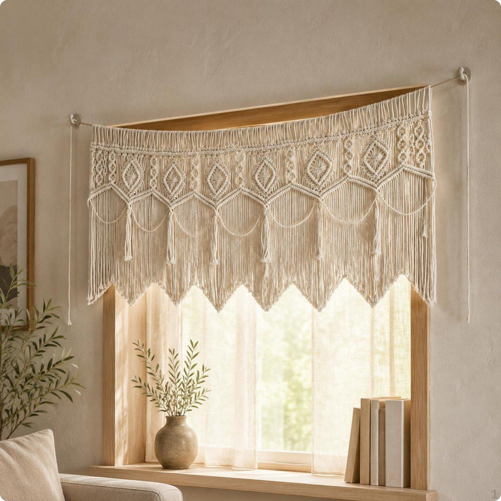 Macrame Wall Hanging Handmade Boho Curtain