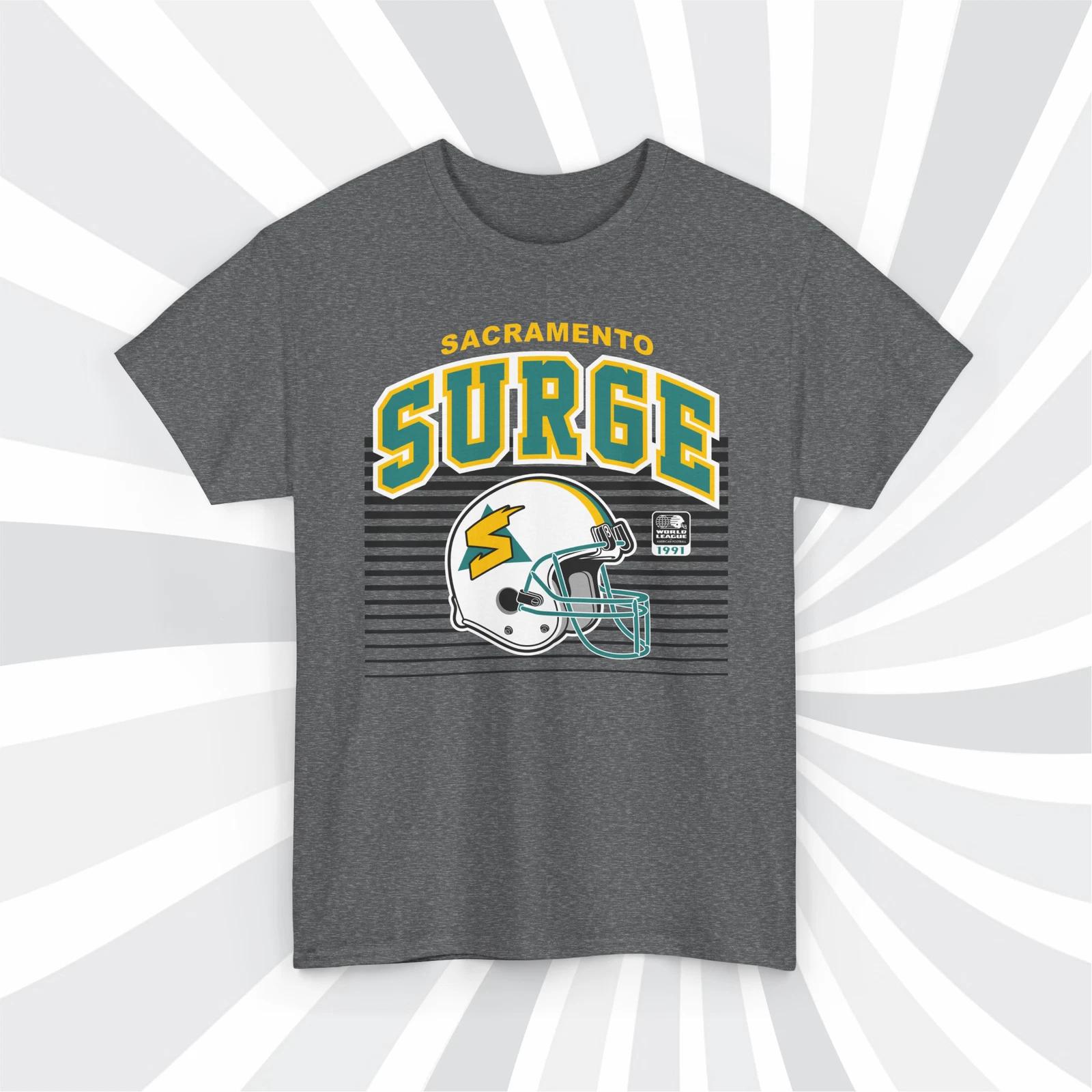 

Sacramento Surge 1991 WLAF Винтажная футболка с шлемом для американского футбола M