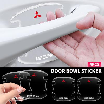4Pcs Car Door Bowl Protector Stickers Transparent Anti-scratch Film For Mitsubishi Lancer Mirage Pajero Asx 10 Outlander 3 L200