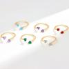 Distinctive and Individual Jewellery 12 Birthstones Double Heart Zirconia Open End Ring Personalised Light Luxury Haute Sense Fashion Trends Ring